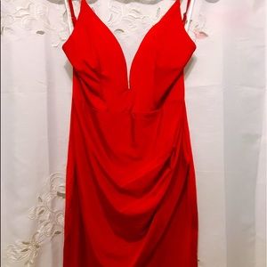 Hello Molly Red Plunging Neck Party Dress sz.10